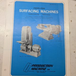 Production Machine Surfacing Peerless Sales Brochure Specifications Features