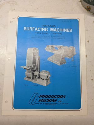 Production Machine Surfacing Peerless Sales Brochure Specifications Features