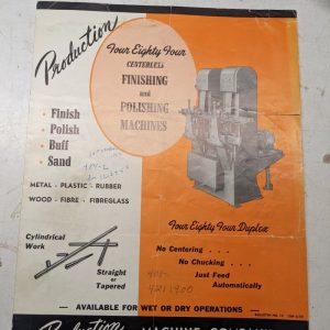 Production Machine Sales Brochure Specification Feature Finishing Polishing 1959