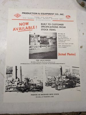 Production Machine Equipment Sales Brochure Single Page Company Application