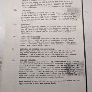 Production Machine Polishing Finishing Operation Manual Instruction 484 Type S