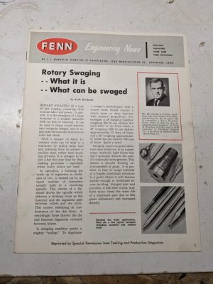 Fenn Swaging Application Sales Brochure Features Engineering News Machine