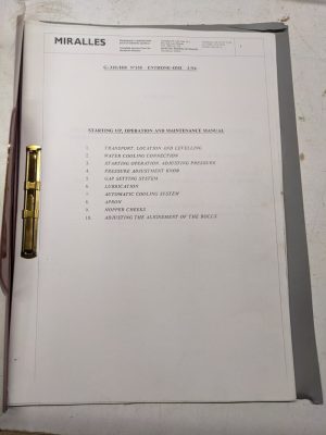 Miralles G-310/Hm N*150 Enthone-Omi 1994 Operator Service Manual Parts List Book