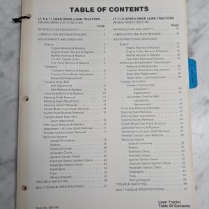 Ford Repair Service Manual Lawn Tractor Lt 8 11 H 09Gn 2101-2105 2103 1984 Hydro