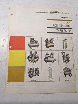Dresser Wayne Air Compressor Sales Brochure Catalog Specifications 1-25 Hp 1971