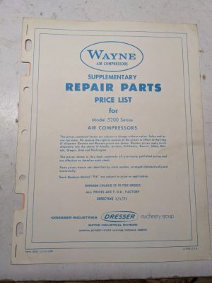 Dresser Wayne Air Compressor Sales Brochure Specifications 1971 Features