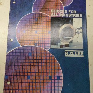 K.O. Lee Tool Shop Machine Slicers For All Industries Sales Brochure Catalog