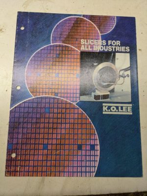 K.O. Lee Tool Shop Machine Slicers For All Industries Sales Brochure Catalog