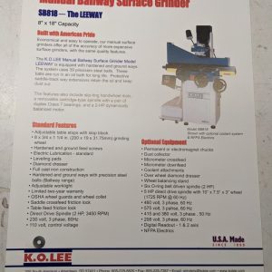 K.O. Lee Tool Sales Brochure Specs Features Ballway Surface Grinder Leeway Sb818
