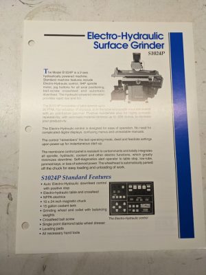 K.O. Lee Tool Sales Brochure Specs Features Hydraulic Grinders S1024P Electro