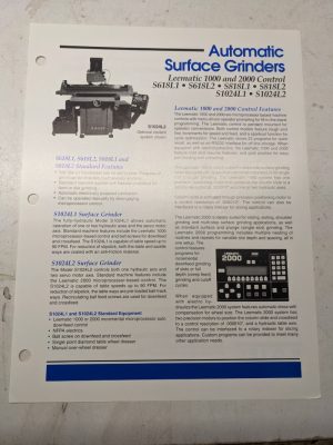 K.O. Lee Tool Sales Brochure Specs Features Automatic Grinders Leematic S618L1