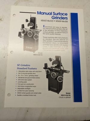 K.O. Lee Tool Sales Brochure Specs Features Manual Grinders Se612 Se618