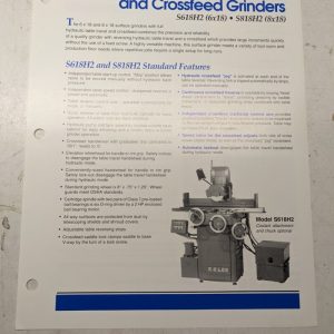 K.O. Lee Tool Sales Brochure Specs Features Hydraulic Grinders S618H2 S818H2