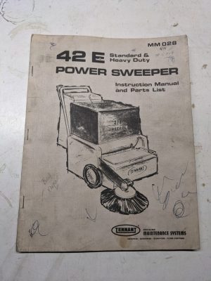 Tennant 42 E Power Sweeper Instruction Operator Service Manual Parts List Mm028