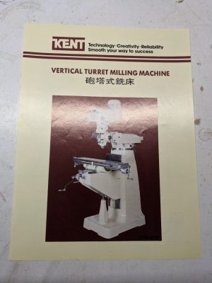 Kent Sales Brochure Machine Tools Vertical Milling Specifications Features Ktm-