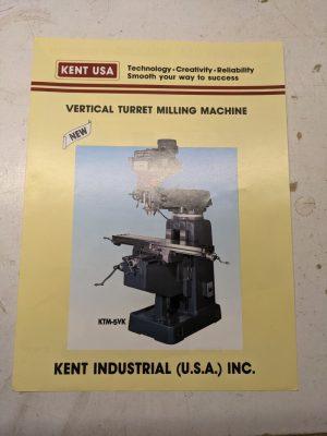 Kent Sales Brochure Machine Tools Vertical Milling Specification Feature Ktm-