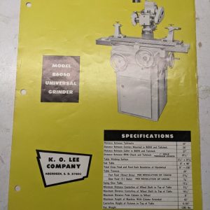 K.O. Lee Company Model B6060 Universal Grinder Sales Brochure Specs Features