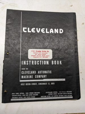 Cleveland Automatic Model A Service Manual & Parts List Book Machine Tool Shop