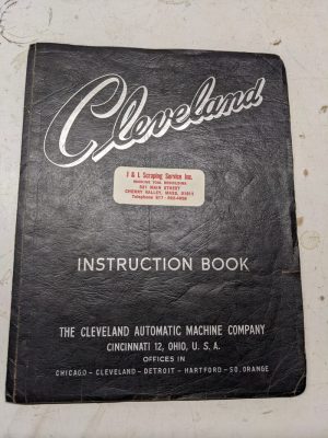 Cleveland Automatic Single Spindle Service Manual Parts List Book Machine Tool