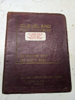 Cleveland Dialmatic Model Ab Service Parts List Book Manual Machine Tool Shop
