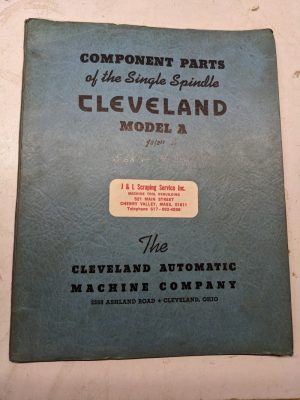 Cleveland Automatic Model A Component Service Repair Parts List Manual 1.375”
