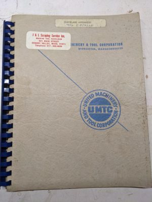 Cleveland Automatic Machine Standard Tool List Catalog Parts List Book Manual