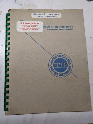 Cincinnati Lathe Operator Service Manual Spiropoint Drill Sharpener 1960