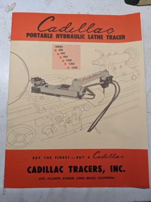 Cadillac Portable Hydraulic Lathe Tracer Brochure & Installation Instructions