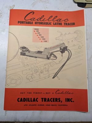 Cadillac Portable Hydraulic Lathe Tracer Brochure Installation Instruction 1500