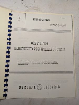 Ge Instruction Service Manual Cr7510A102 Electronic Positioning Control Copy