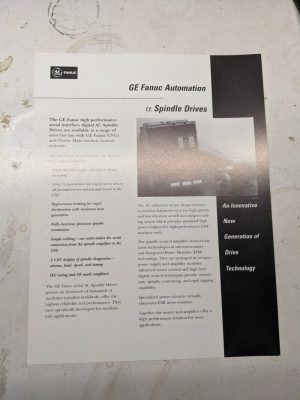 Ge Fanuc Automation Spindle Drives Sales Brochure Specifications Features