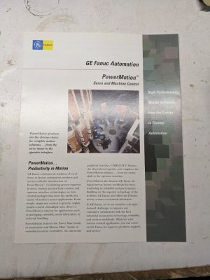 Ge Fanuc Automation Power Motion Servo Control Sales Brochure Specs Features