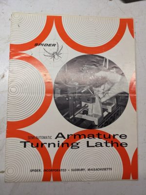 Spider Armature Turning Lathe Sales Brochure Literatures Features Specification