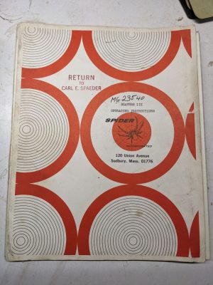 Spider Operator Service Manual Parts List Book Diaturn Iii Lathe Prints Pictures