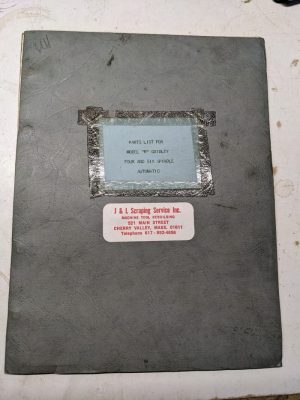 National Acme Service Parts List Book Manual Gridley Automatic R Model Shop