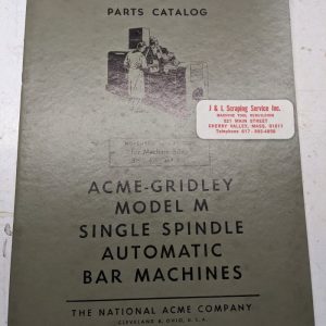 National Acme Service Parts List Manual Gridley Automatic M Model Catalog 1952