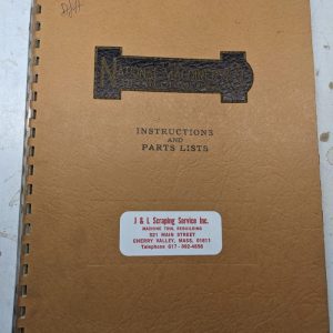 National Machine Instruction Service Manual Parts List Book #4 Maxipres 1958