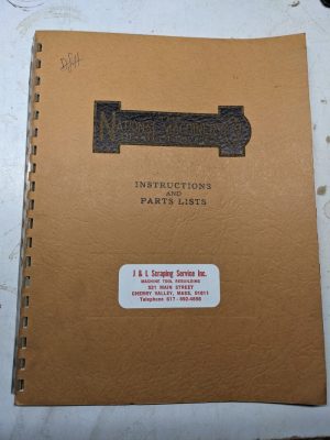 National Machine Instruction Service Manual Parts List Book #4 Maxipres 1958