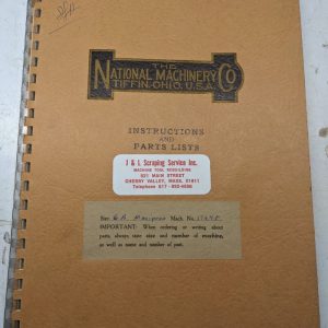 National Machine Instruction Service Manual Parts List Book #6A Maxipres Shop