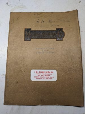 National Machine Instruction Service Manual Parts List Book #6A Maxipres 1950