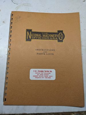 National Machine Instruction Service Manual Parts List Book Cold Headers