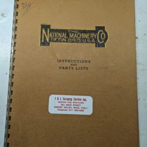 National Machine Instruction Service Manual Parts List Book Cold Header
