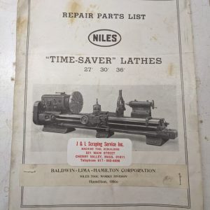 Niles Lathes Service Repair Parts List Book Manual Catalog Time-Saver 27 30 36”