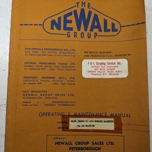 Newall Mark I 2436 Jig Boring Machine 54 Ja 2436-94 Service Operator Manual
