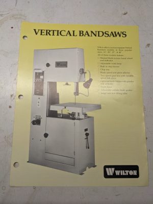 Wilton Vertical Bandsaws Sales Brochure Machine Tool Catalog Specifications 8000
