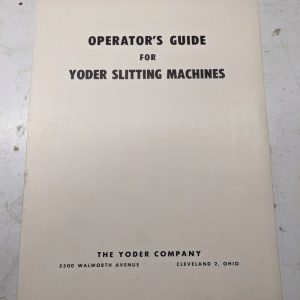 Yoder Operator Service Manual Steel Slitting Machines 1960 Shop Book Maintenance