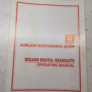 Anilam Electronics Instruction Service Manual Wizard Digital Readouts Program