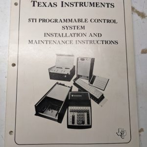 Texas Instruments 5Ti Programmable Conrtol System Install Service Manual 1975