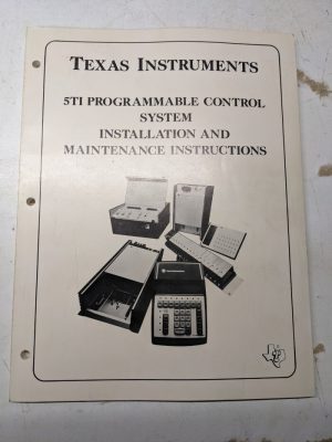 Texas Instruments 5Ti Programmable Conrtol System Install Service Manual 1975
