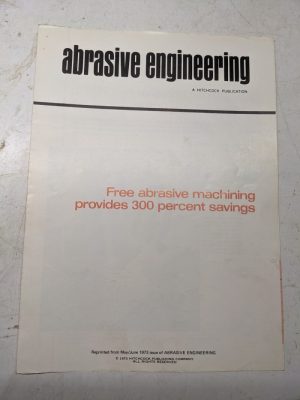 Speedfam Free Abrasive Engineering Hitchcock Machining Sales Brochure Literature